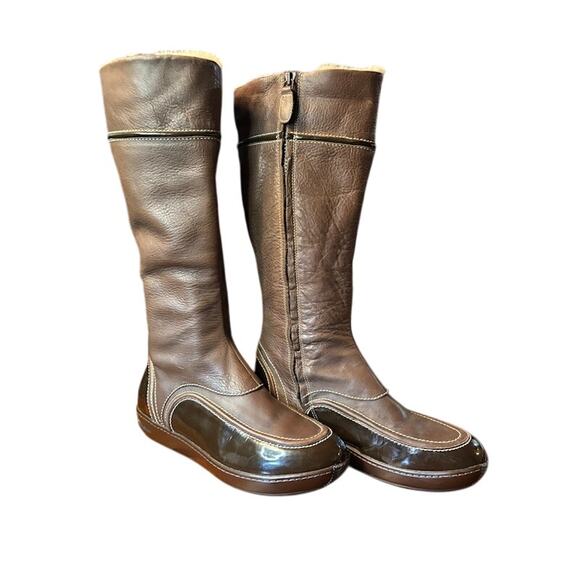 Cole Haan Boots Brown Waterproof Winter Rain Tall Boots women's size 8 - Picture 2 of 9